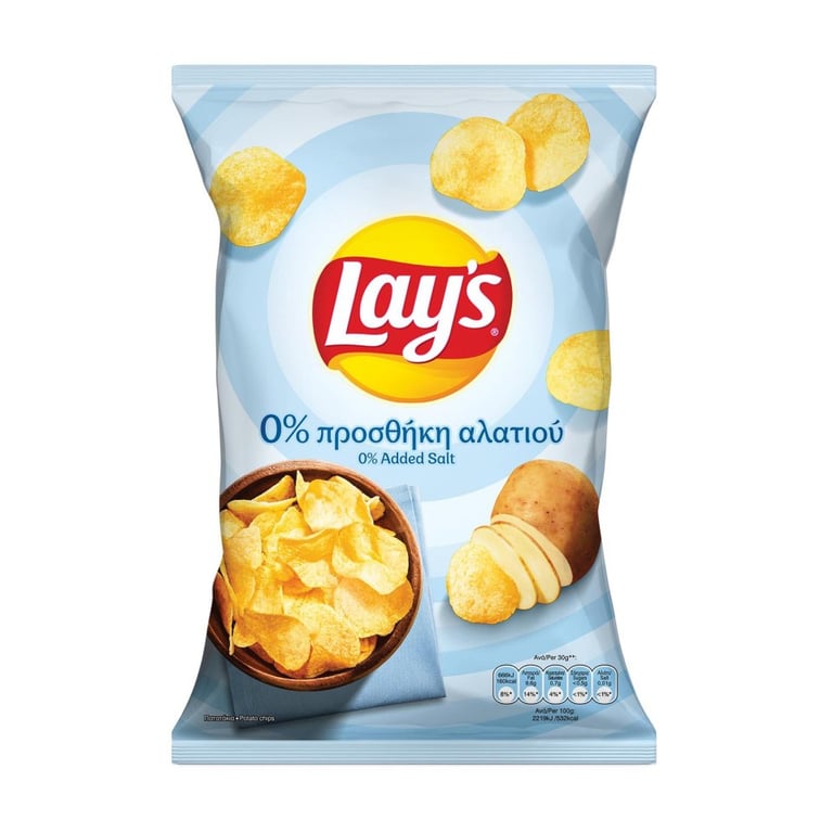LAY'S Chips 0% Added Salt 120g