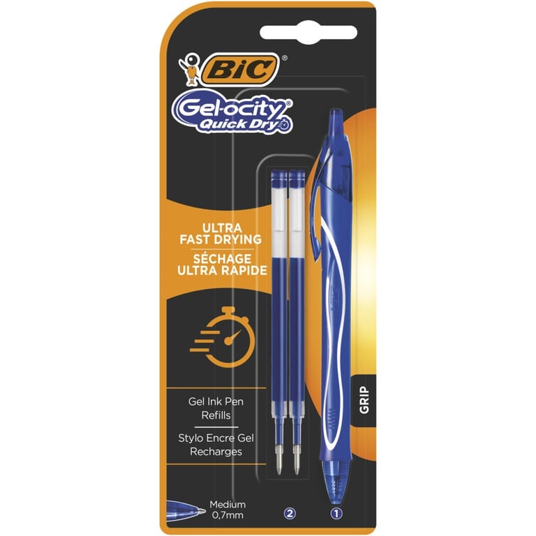 BIC Quick Dry Gel Pen Blue with Refills