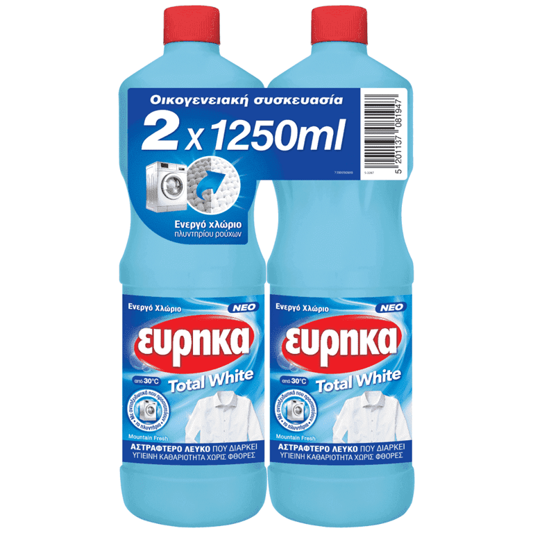 Ευρηκα Total White Active Chlorine 1.25L x2