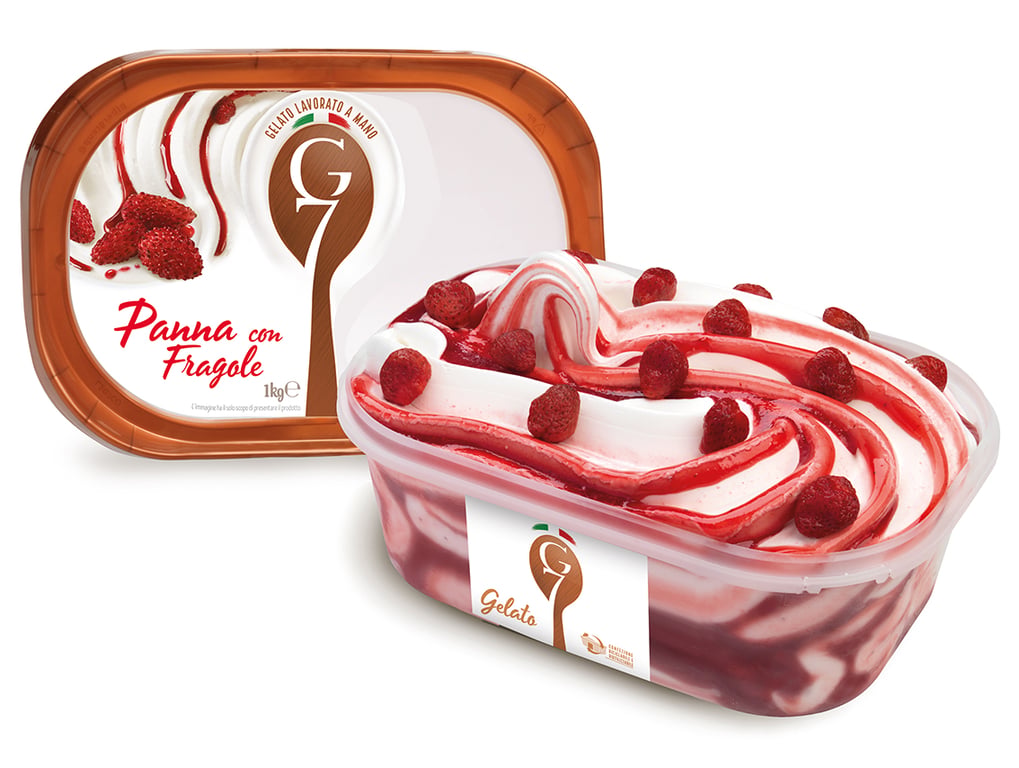 G7 Panna Con Fragole Ice Cream 1L