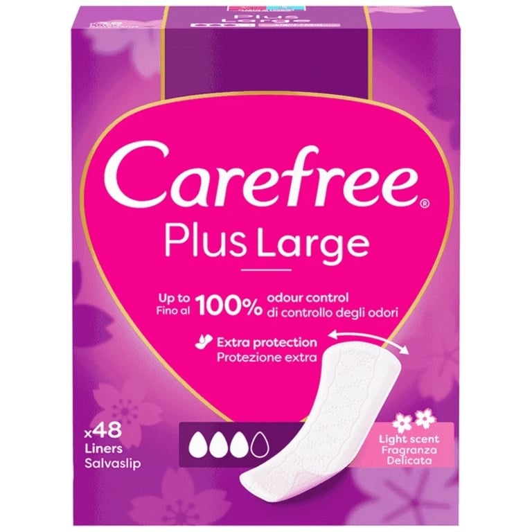 Carefree Panty Liners Plus Large 48pcs