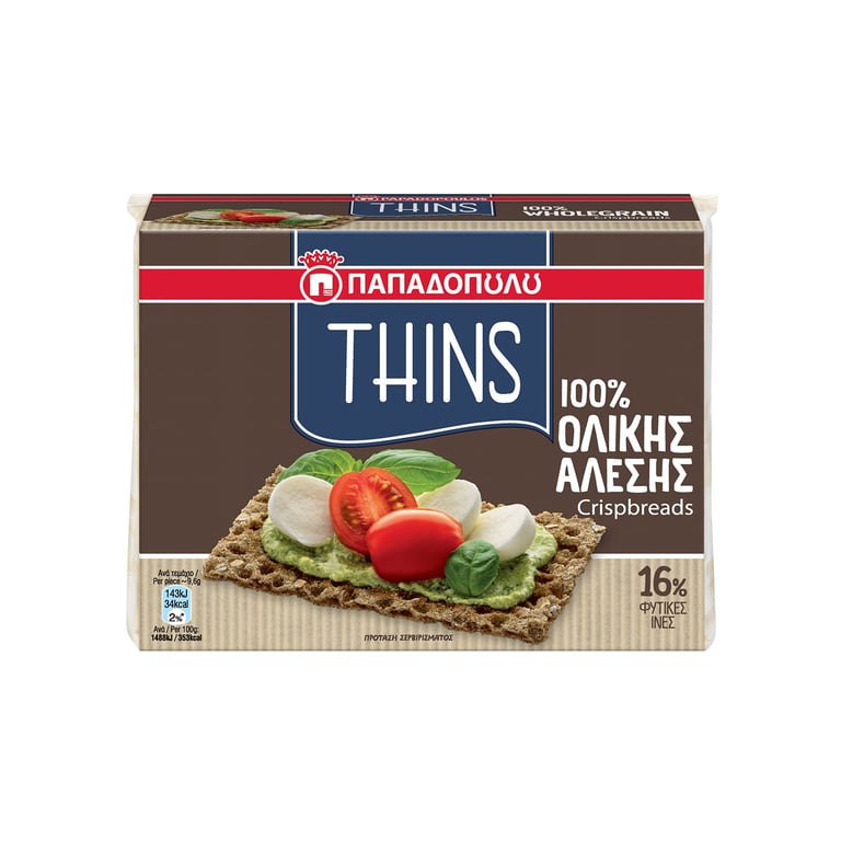 Thins Wholemeal Crackers 250gr