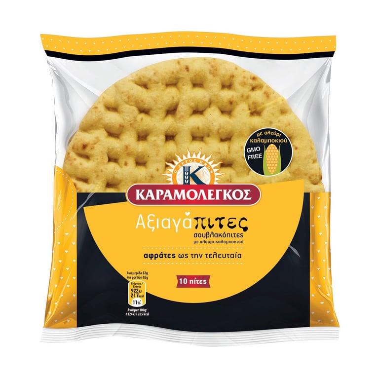 Καραμολεγκος Pita Bread Corn 10 Pieces 820g
