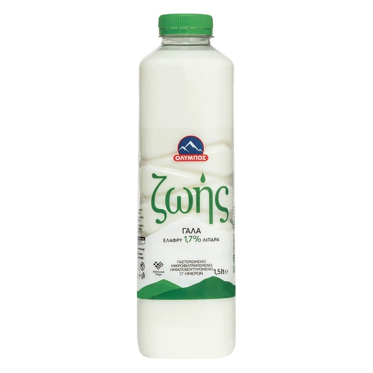 Όλυμπος Olympos Life Milk Light Pasteurized 1.5% 1.5L