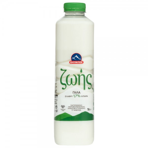 Όλυμπος Olympos Life Milk Light Pasteurized 1.7% 1L