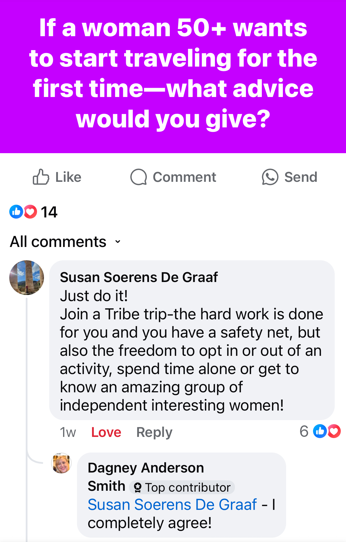 Women travel community moments