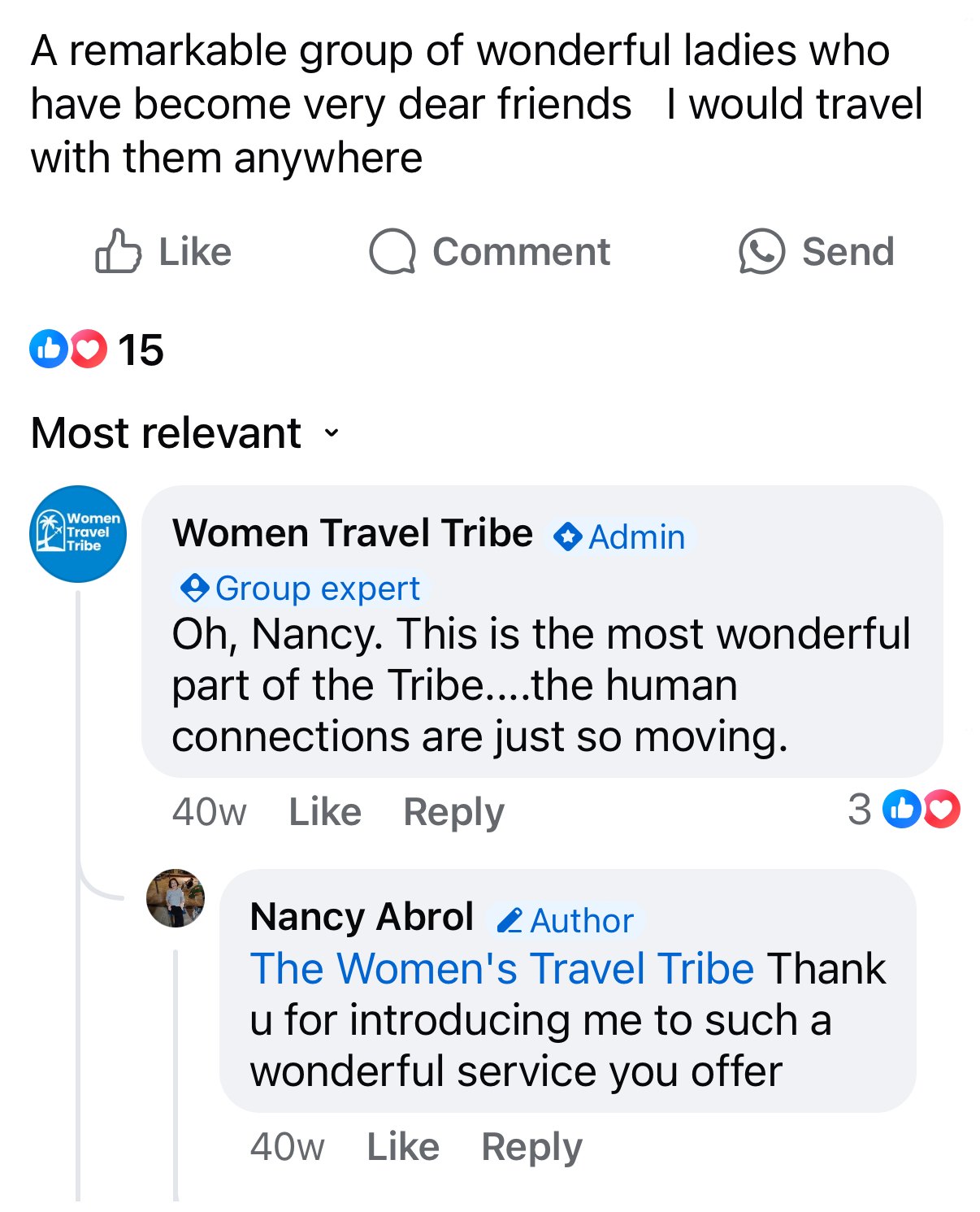 Travel community connections
