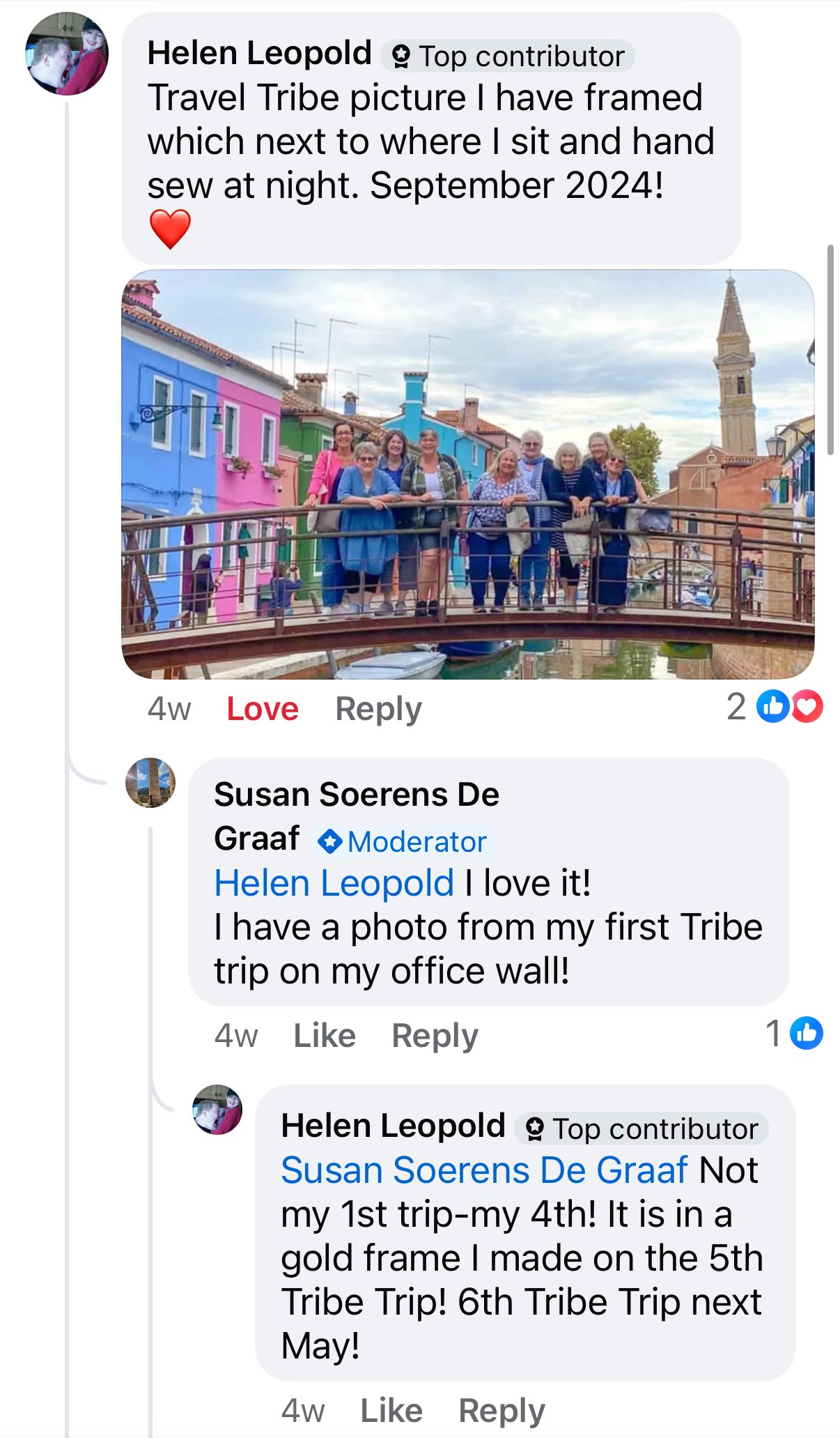 Travel community moments