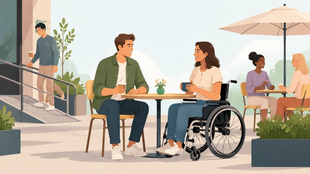 Dating with cerebral palsy outdoor cafe
