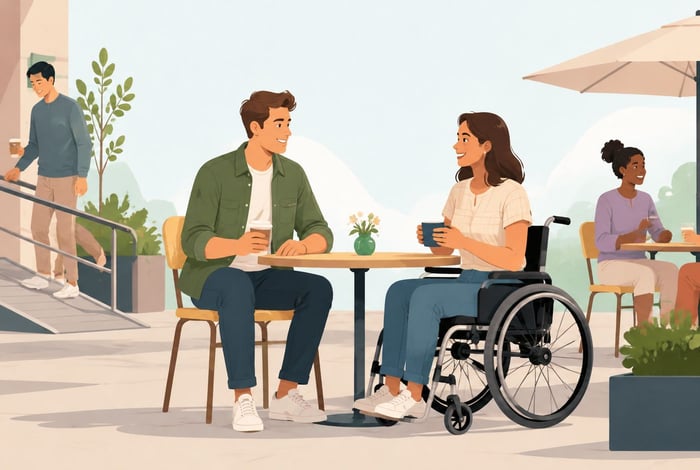 Dating with cerebral palsy outdoor cafe