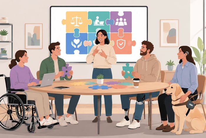 Disabled people in the workplace inclusive team