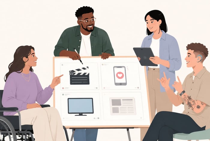 Disability and media representation diverse team