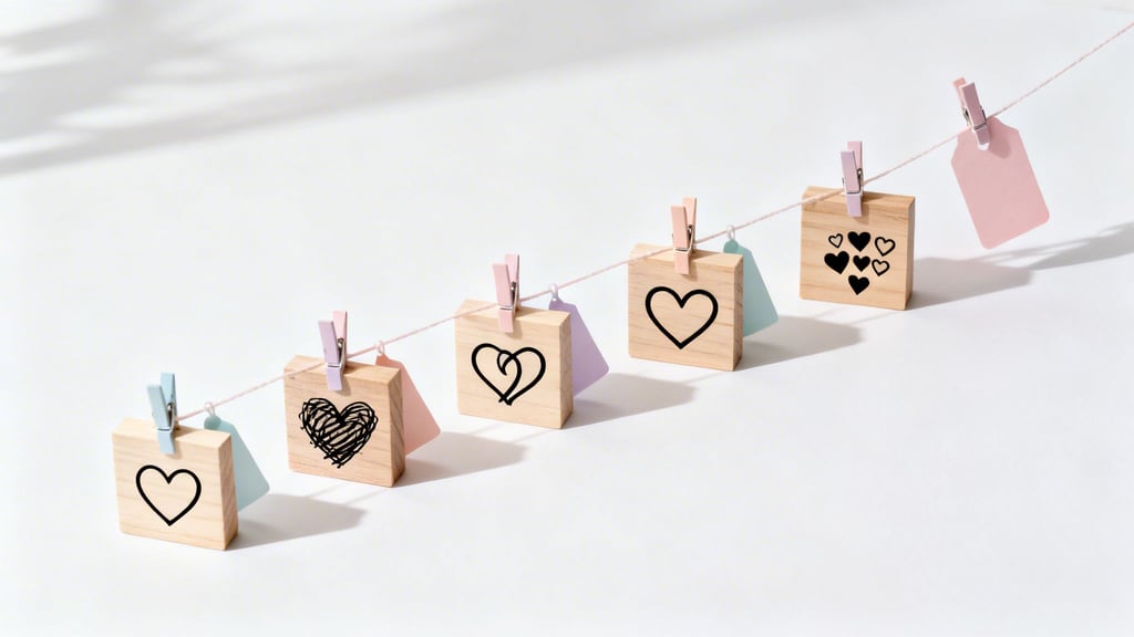 Labels for love heart blocks