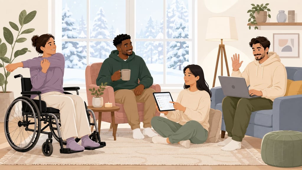 Mental health winter friends socializing