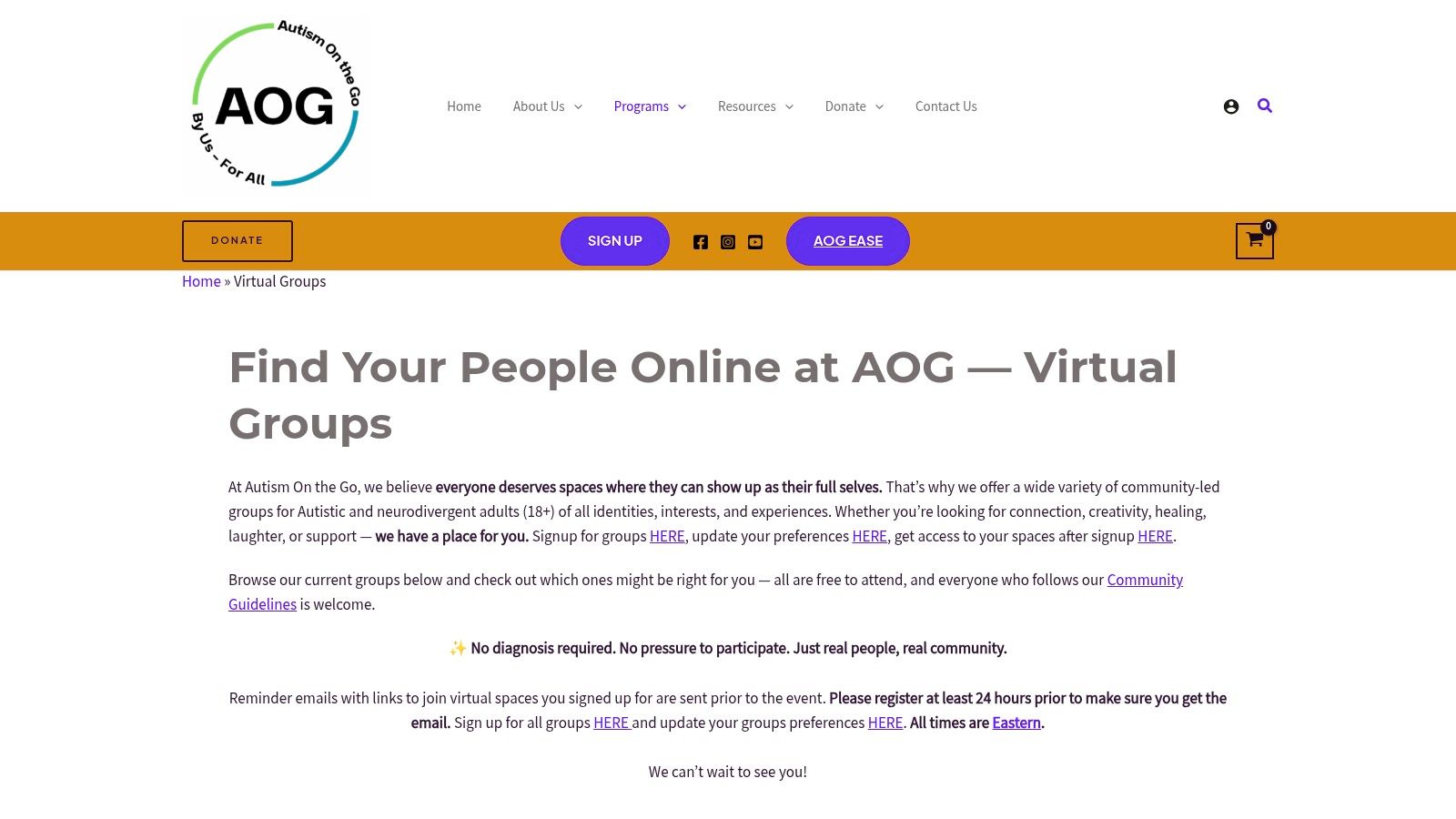 Autism On The Go – Free Virtual Identity‑Based Groups