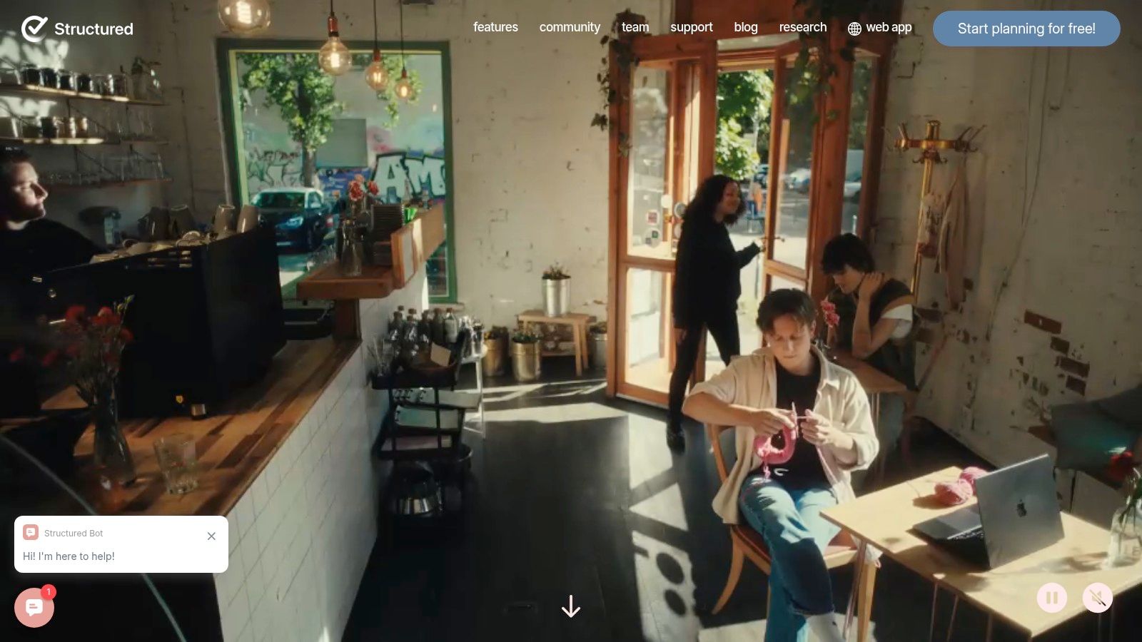 Screenshot of the Structured app's visual timeline interface, showing color-coded tasks and a clean layout.