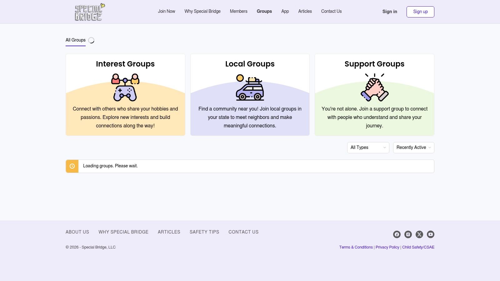 Screenshot from https://www.specialbridge.com/community/groups/