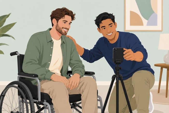 Online dating with photo wheelchair user