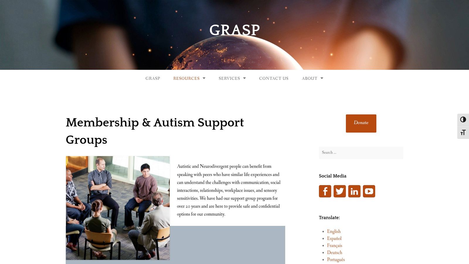 GRASP (Global and Regional Asperger Syndrome Partnership) – Virtual Support Groups