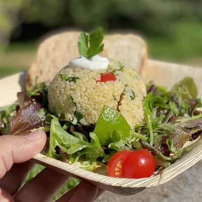 Couscous with leafy greens at Park Bistro Seleger Moor.