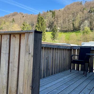 Gemütliche Terrasse Tiny-Haus 410