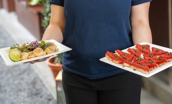 During the flying Apero, we serve the appetizers on beautiful platters