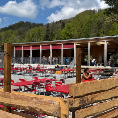 Camping-Lounge im Restaurant