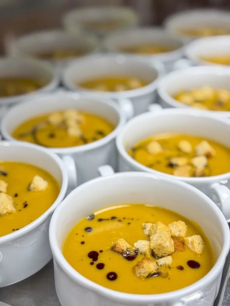 Pumpkin soup for an autumn banquet