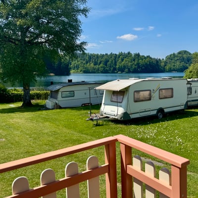 Aussicht vom roten Zirkuswagen