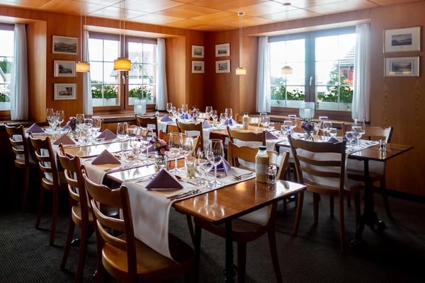 A cozy celebration at the restaurant is always nice.