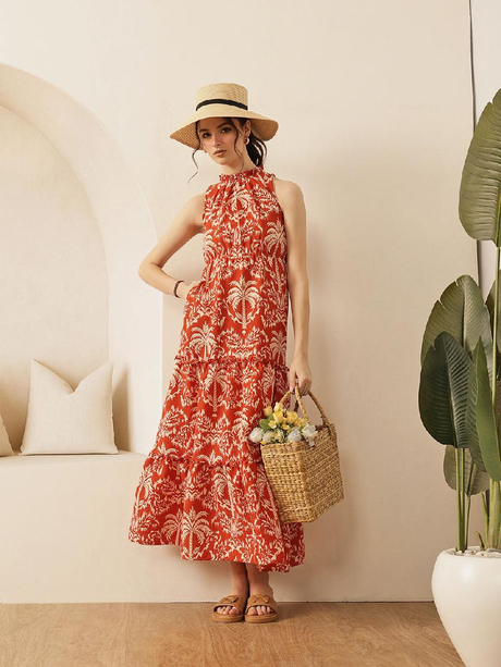 Frill neck dress