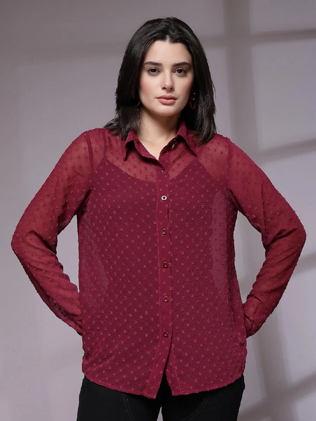 Women Comfort Sheer Casual Shirt