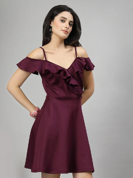 Off-Shoulder Ruffled Midi Dress