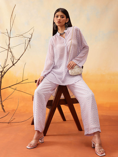 indo street Striped Top With Trousers