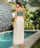  QISSA Womens Forest Green Geometric Knit-Drape Co-Ord Se