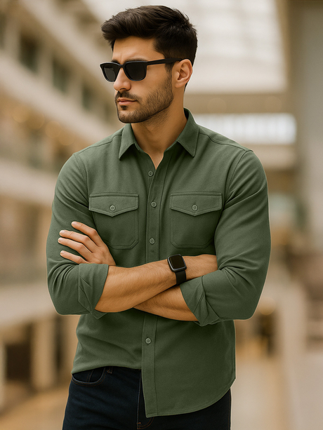 VEIRDO Men  2 Pocket Full Sleeve Shirt