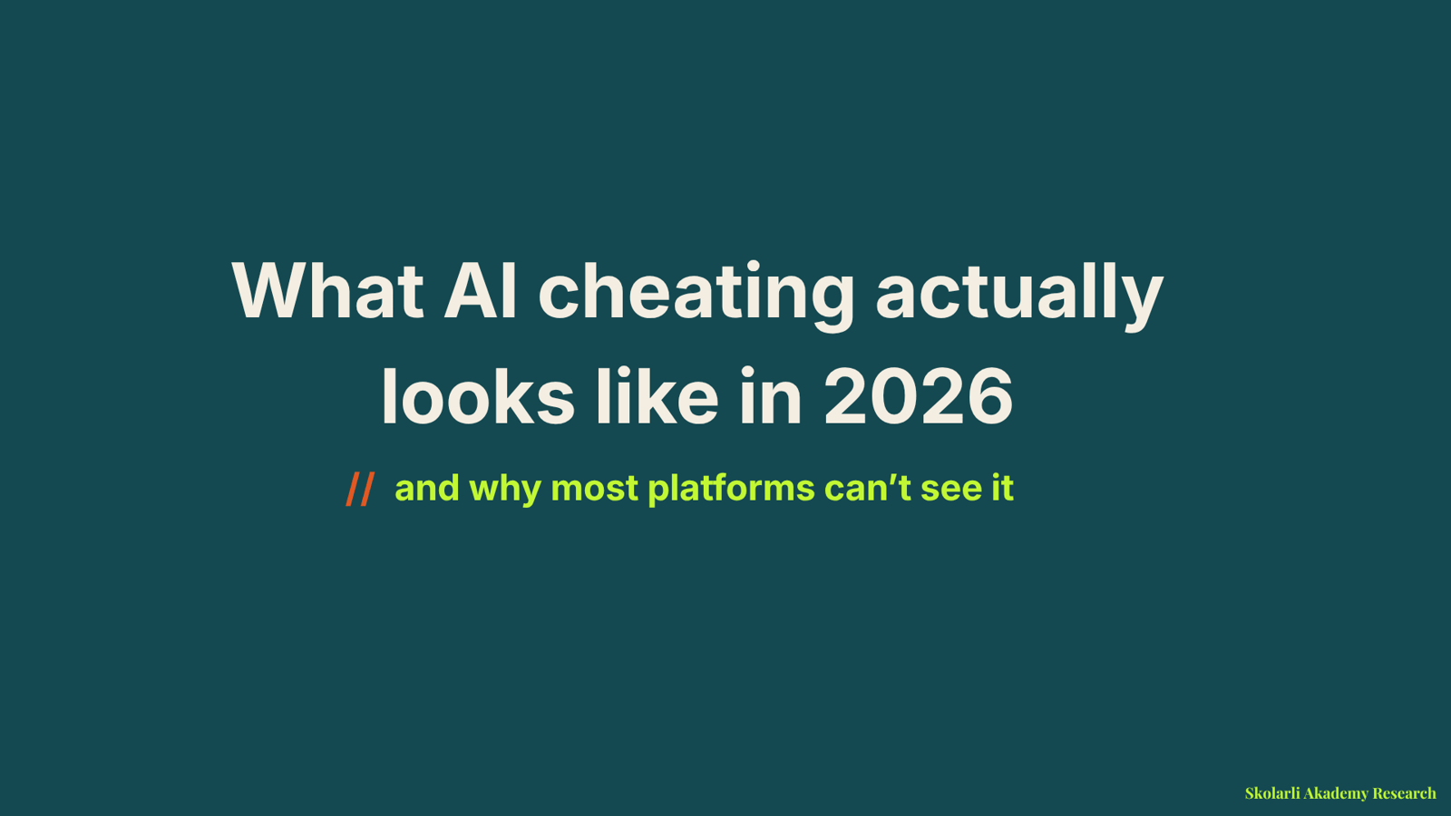 What AI cheating actually looks like in 2026 — and why most platforms can't see it