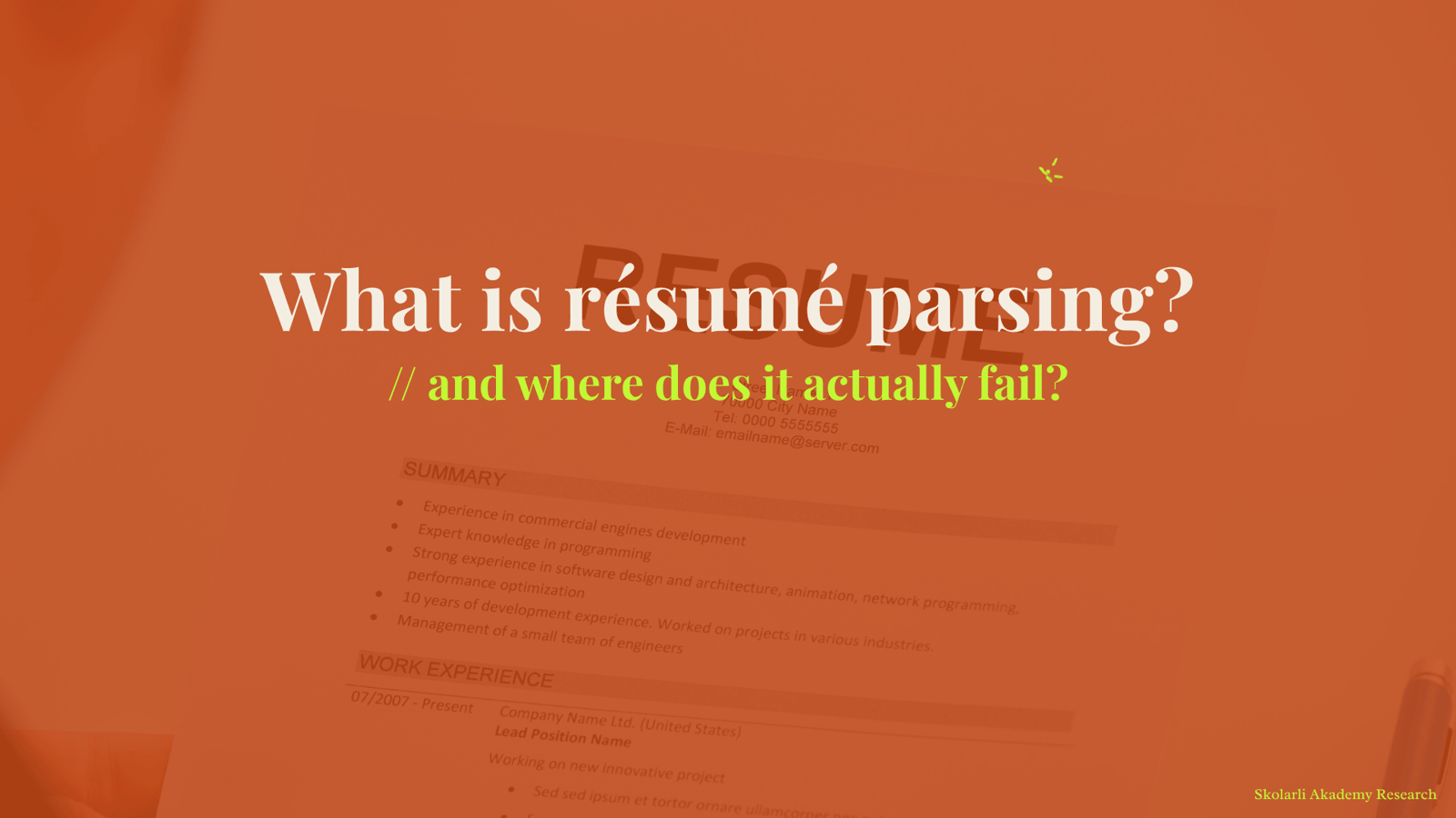 What is résumé parsing - and where does it actually fail?
