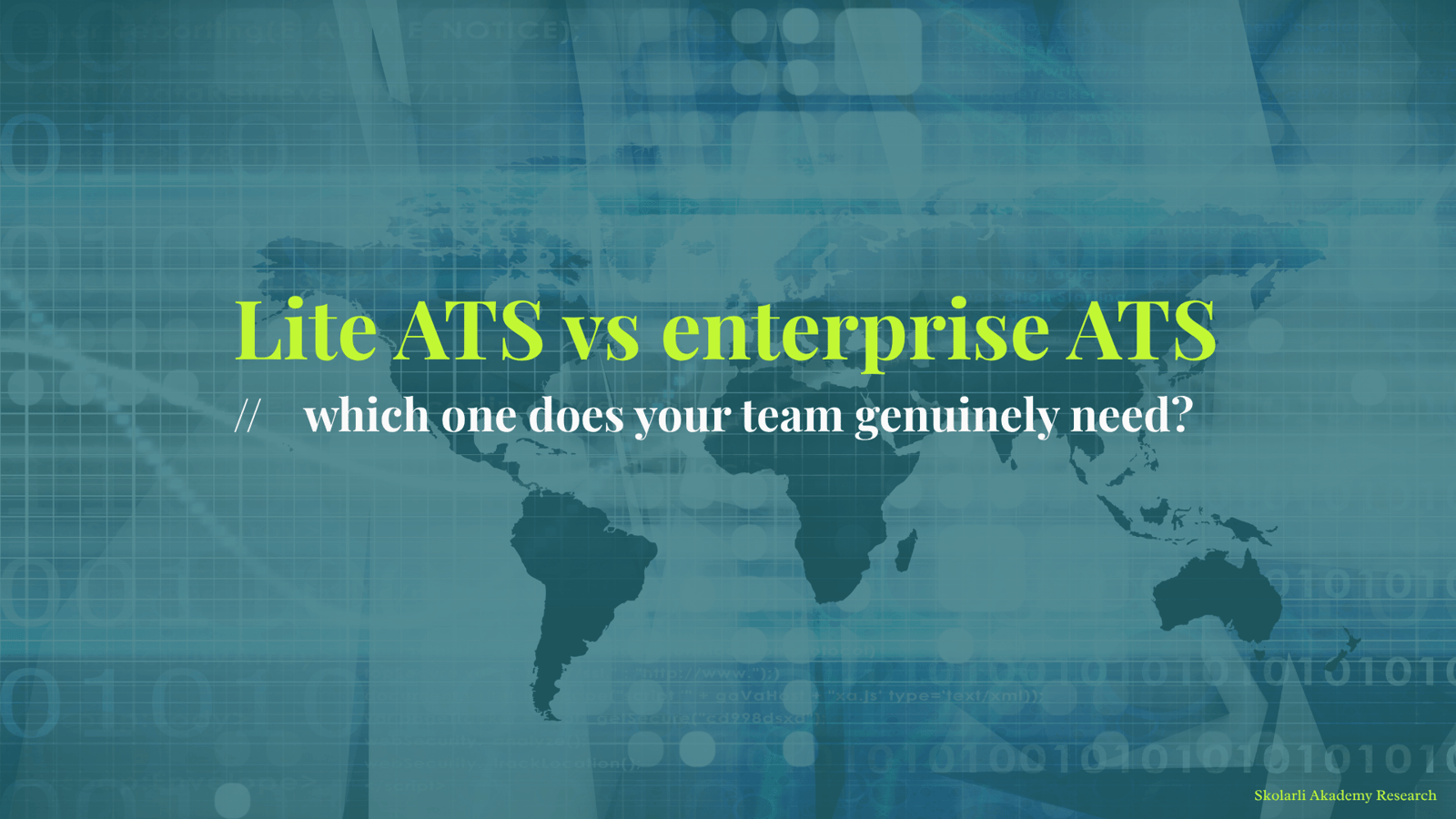 Lite ATS vs enterprise ATS - which one does your team genuinely need?