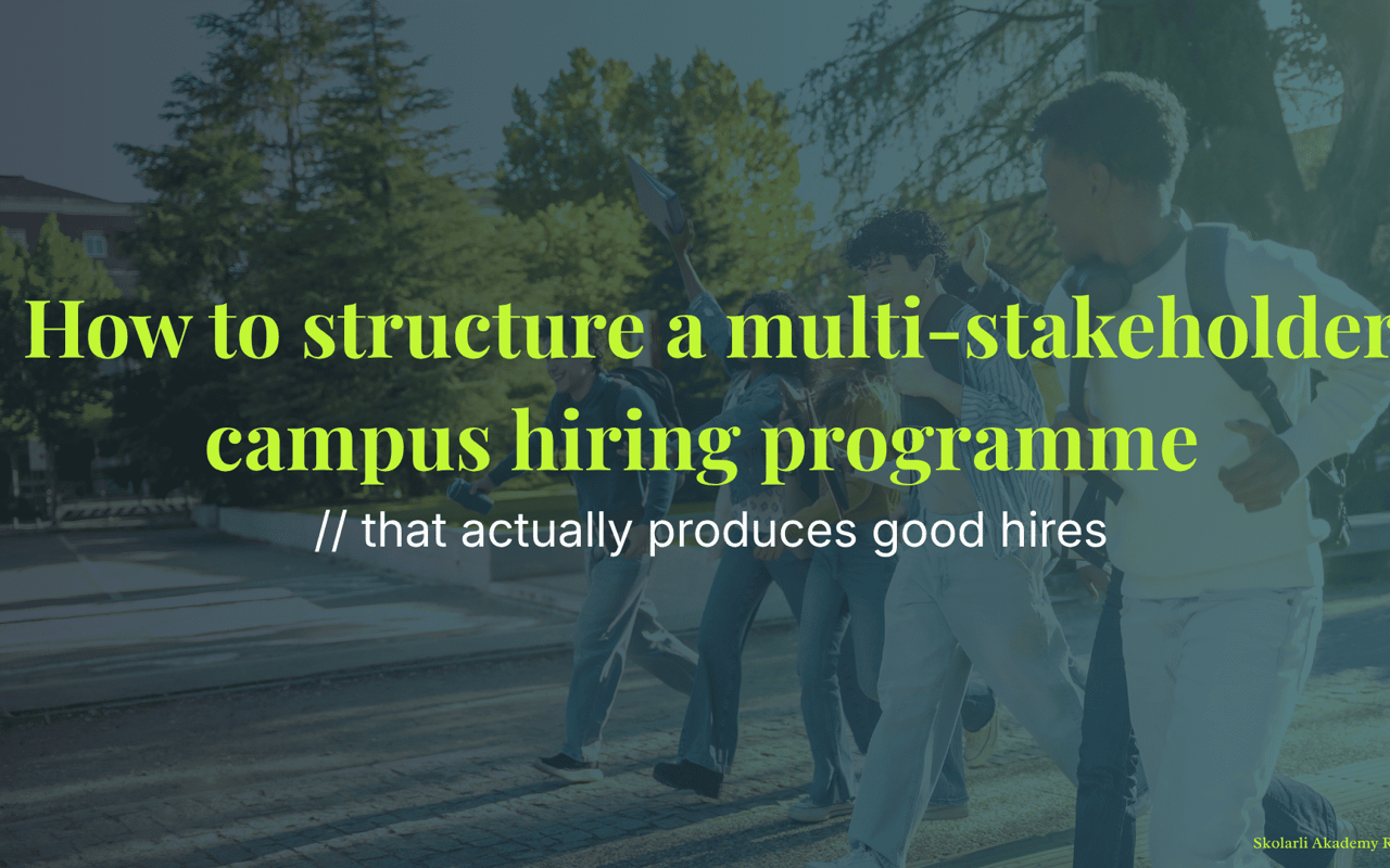 How to structure a multi-stakeholder campus hiring programme that actually produces good hires