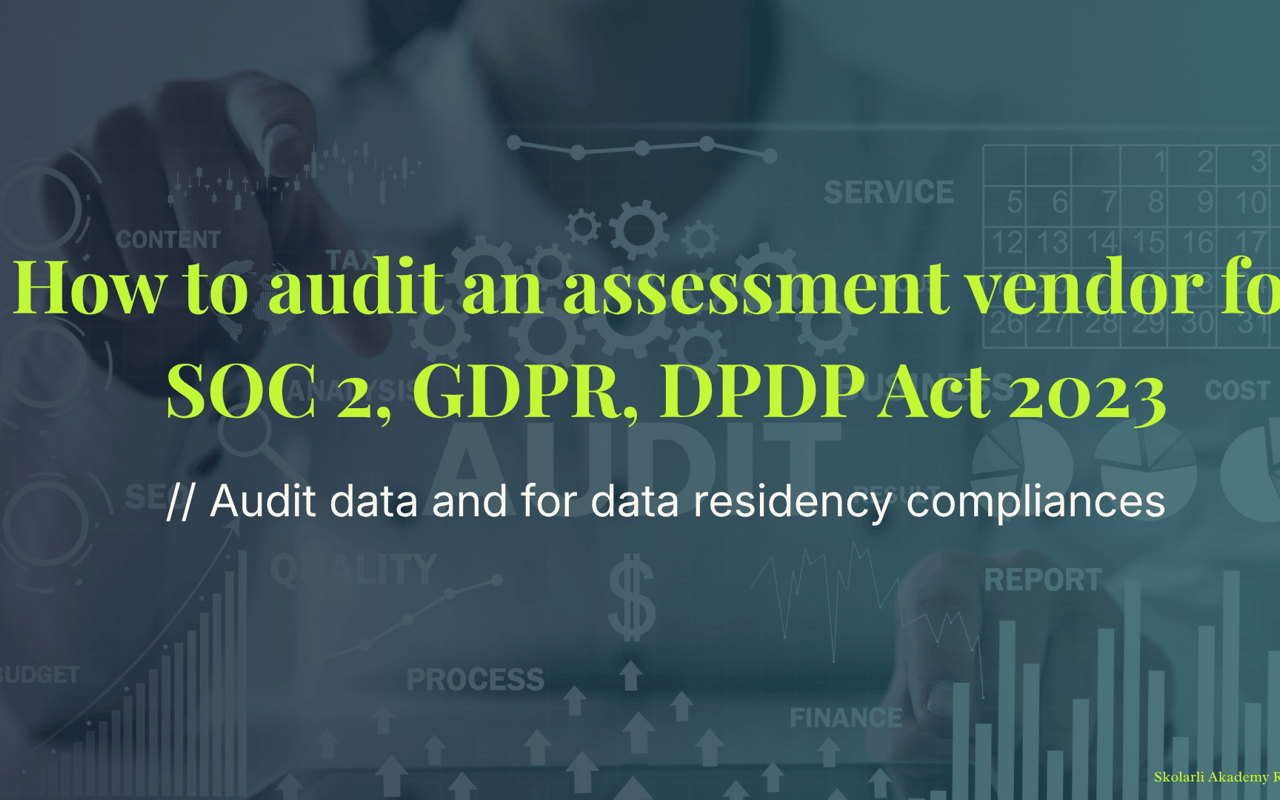 How to audit an assessment vendor for SOC 2, GDPR, DPDP Act 2023, and data residency compliance