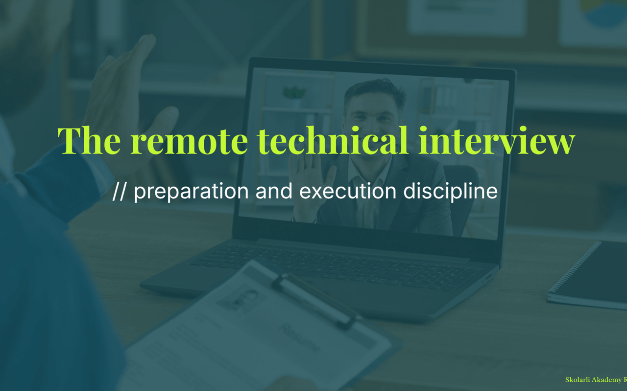 The remote technical interview - preparation and execution discipline