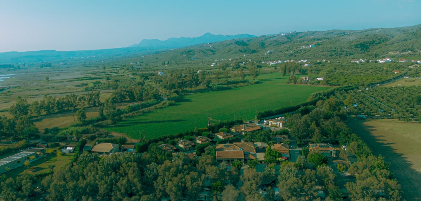 Aerial picture of the camping, taken by drone