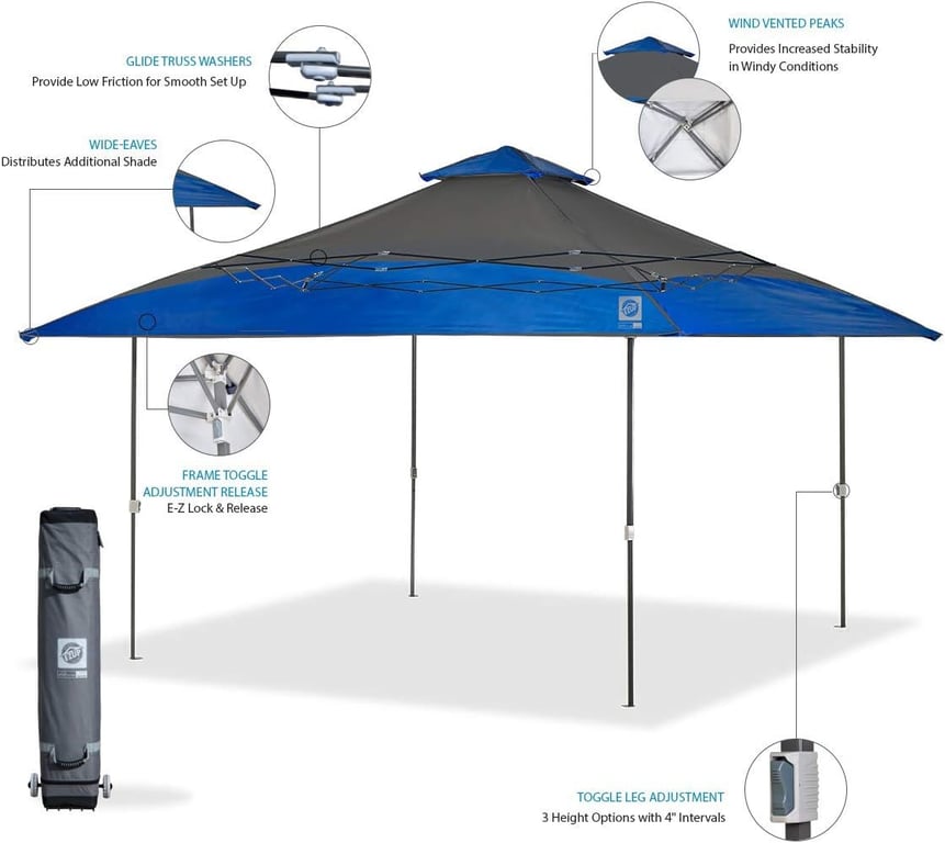 E-Z UP Spectator 13 x 13 Instant Shelter Canopy SCSG13GY