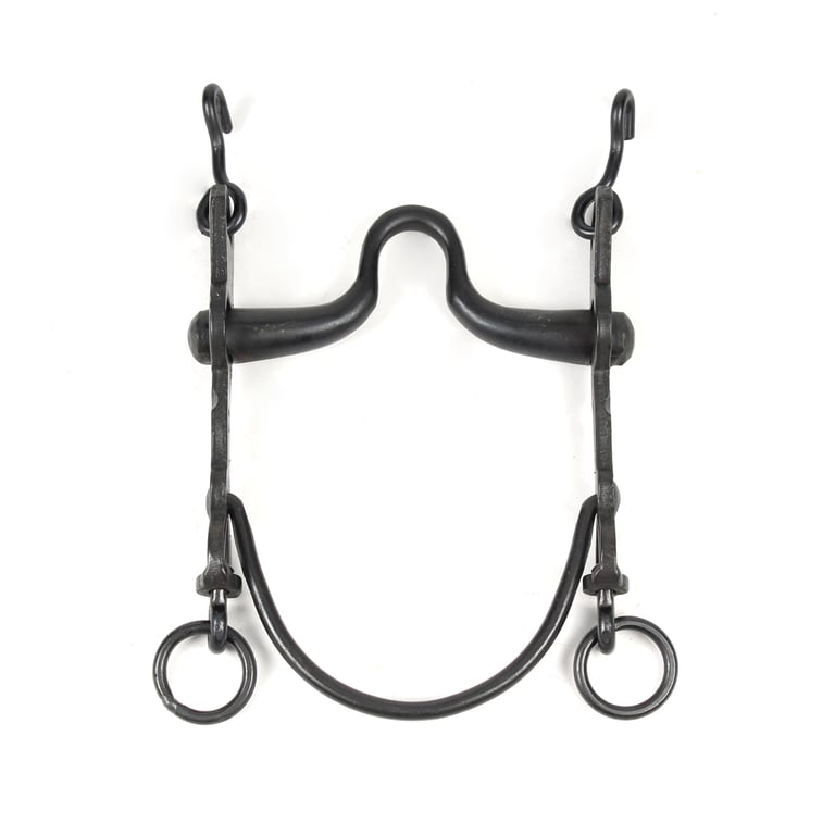 BOCADO VAQUERO FIJO-CURVO CUELLO GANSO PAVONADO