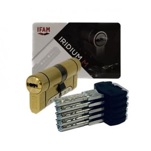High Security Cylinder IRIDIUM M, Single-Clutch, Cam 15mm Brass 