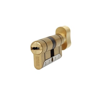 High Security Cylinder IRIDIUM M, Single-Clutch, Knob and Cam 15mm 35x35 Brass