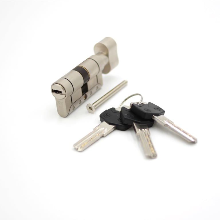 High Security Cylinder IRIDIUM M, Single-Clutch, Knob and Cam 15mm 30x30 Nickel