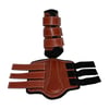 Leather back protector with neoprene 3 velcros (hazelnut)