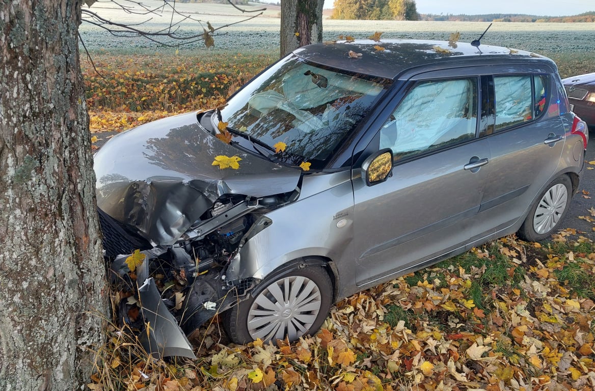 Senior skončil v nemocnici, jeho vůz zastavil až náraz do druhého stromu